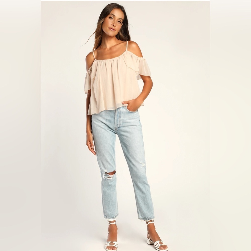 Lulus - Lovely Blush Pink Top - Off the shoulder top